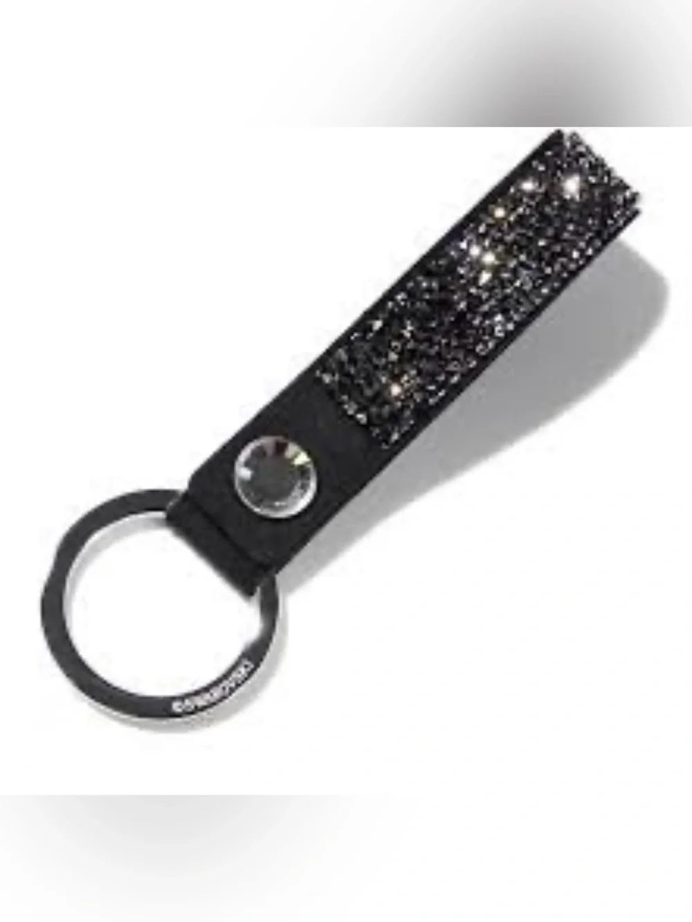 Swarovski Black Glam rock Sparkle Leather Keyring